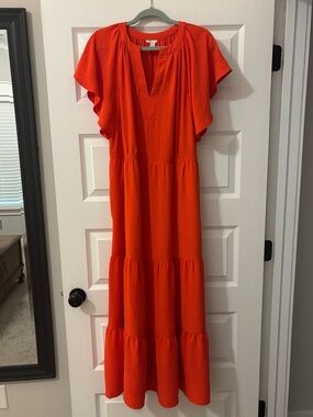 Orange Tiered Maxi Dress
